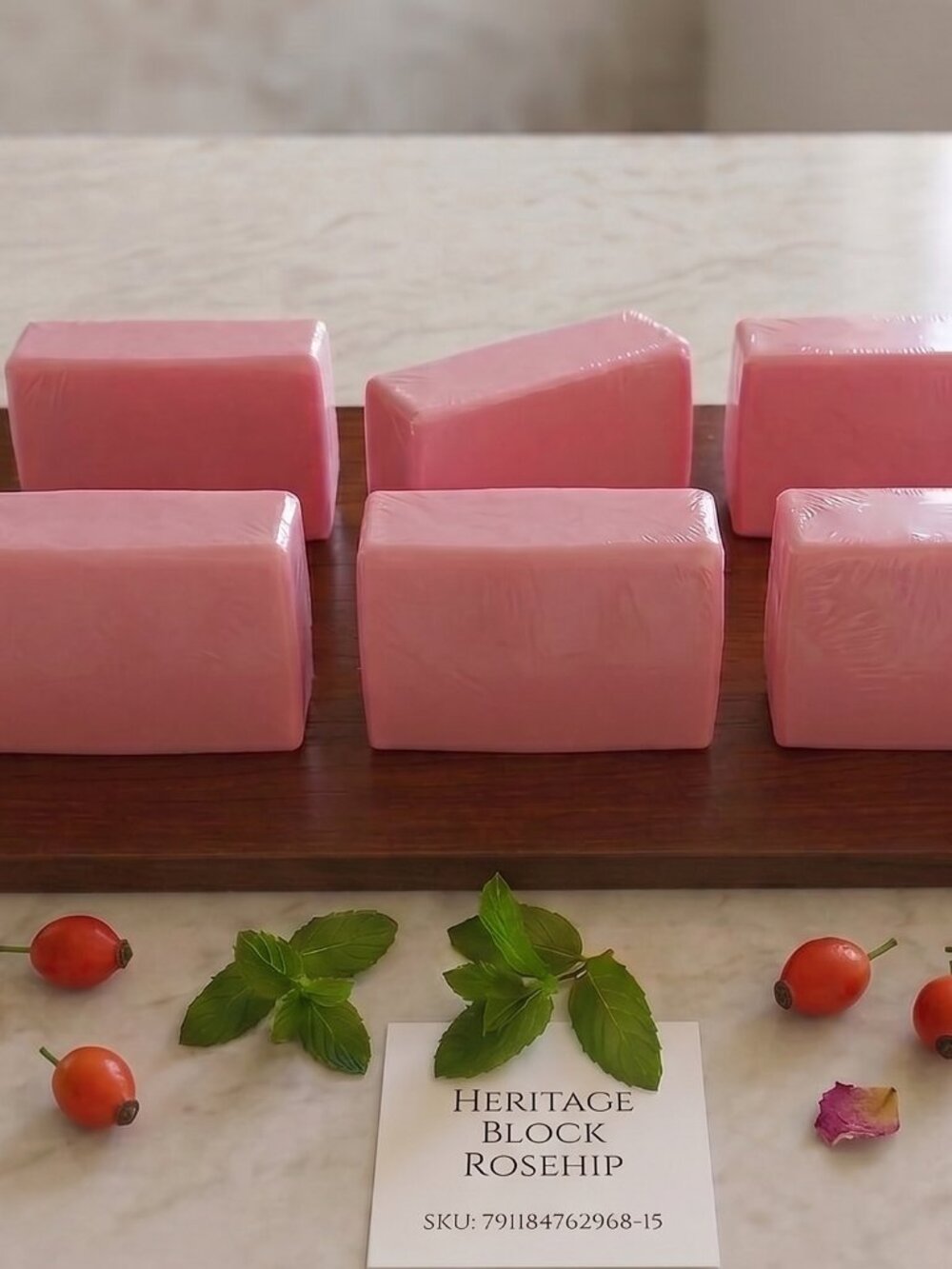 Rosehip Radiance Heritage Block Hand Poured Goat Milk Soap Bar